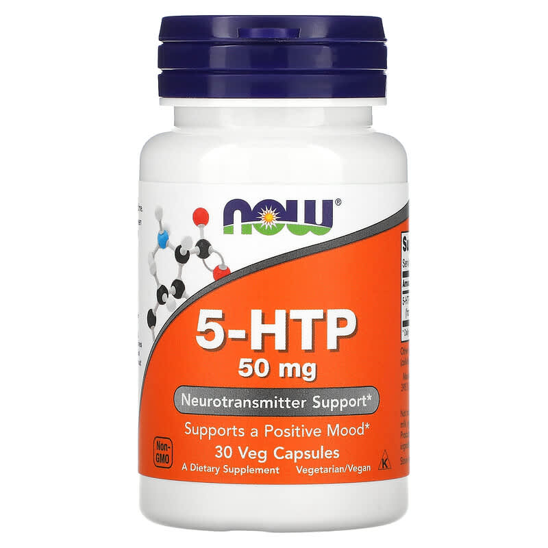 NOW Foods 5-HTP 50 mg 30 Veg Capsules 733739000972