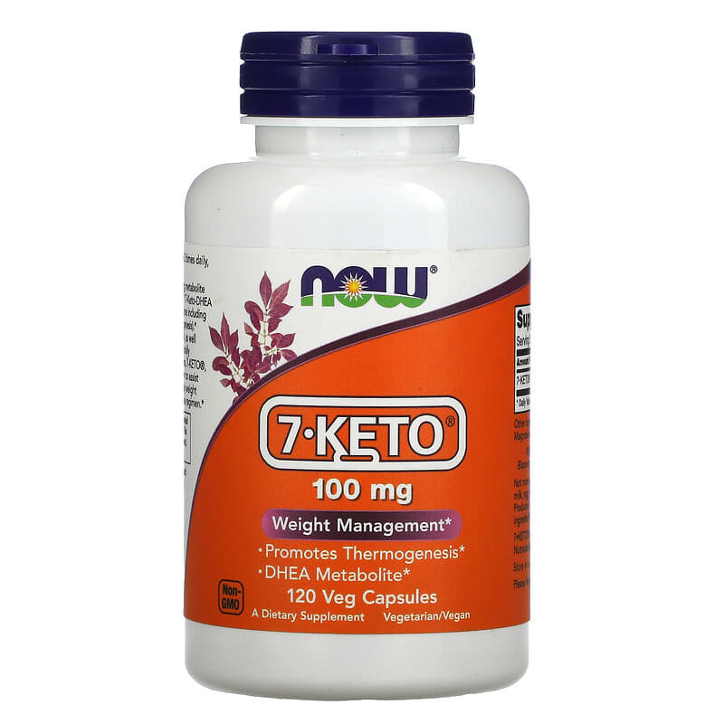 NOW Foods 7-KETO 100 mg 120 Veg Capsules 733739030146