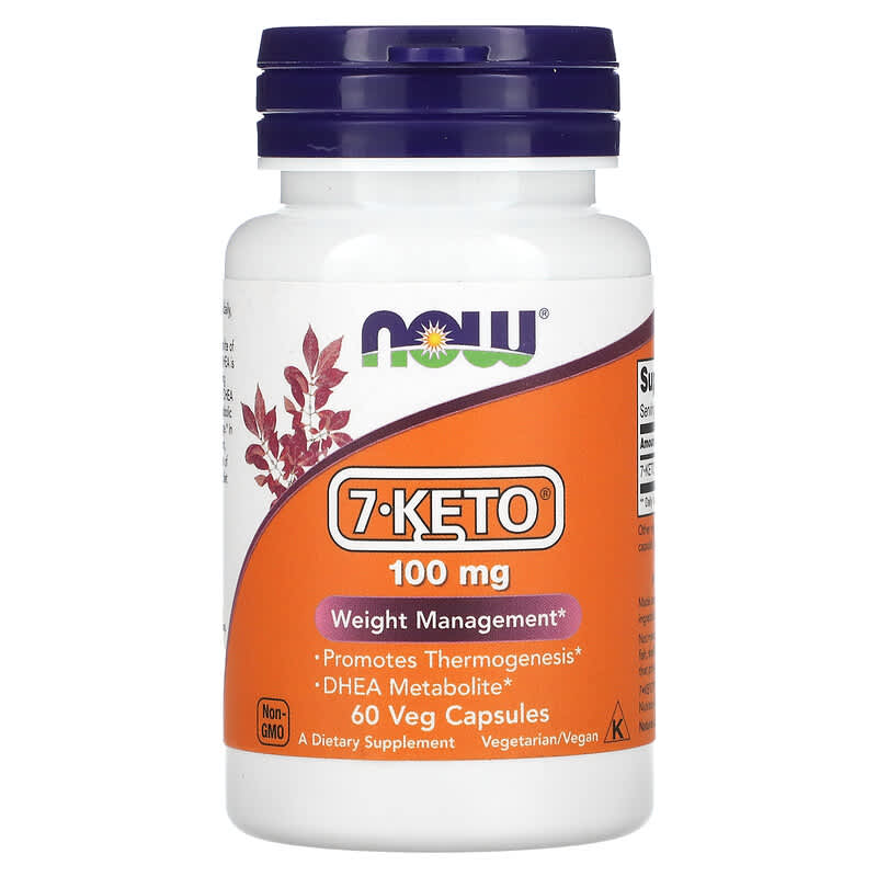 NOW Foods 7-KETO 100 mg 60 Veg Capsules 733739030139
