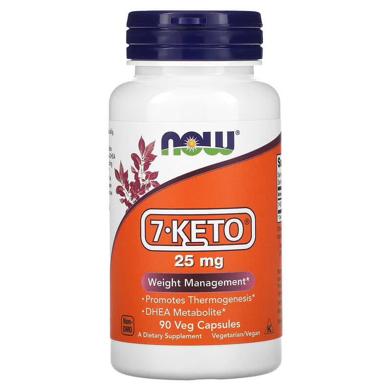 NOW Foods 7-KETO 25 mg 90 Veg Capsules 733739030108