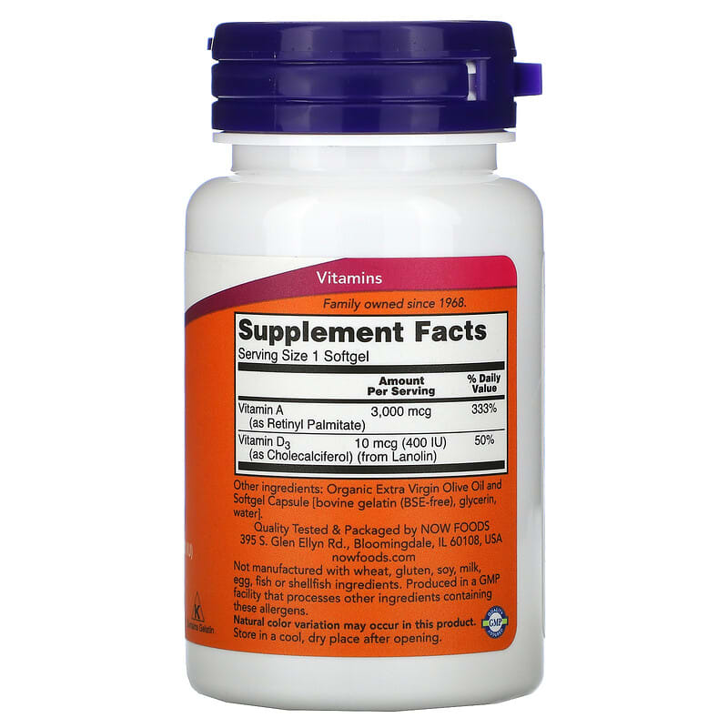 NOW Foods, A&D, 100 Softgels 733739003508