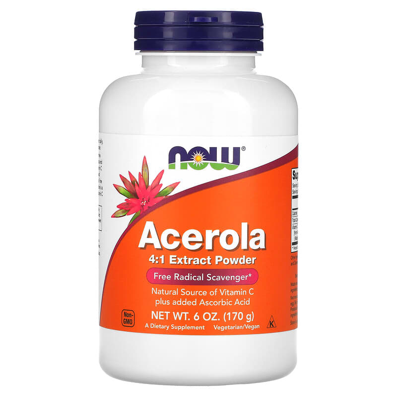 NOW Foods Acerola 4:1 Extract Powder 6 oz (170 g) 733739007407