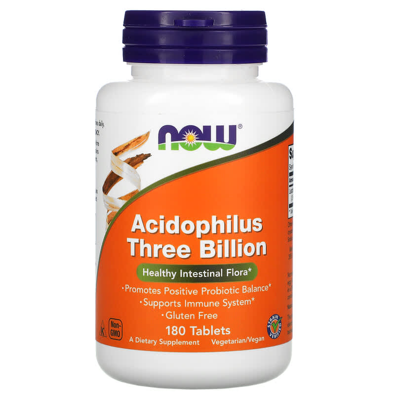 NOW Foods Acidophilus Three Billion 180 Tablets 733739029140
