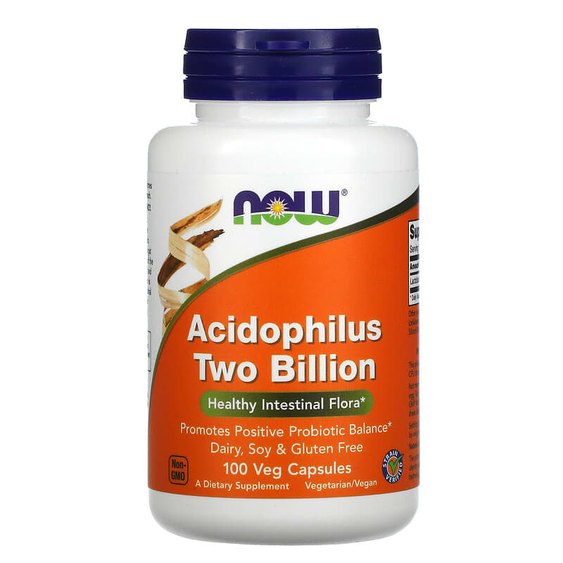 NOW Foods Acidophilus Two Billion 100 Veg Capsules 733739029058