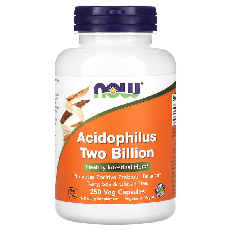 NOW Foods Acidophilus Two Billion 250 Veg Capsules 733739029072