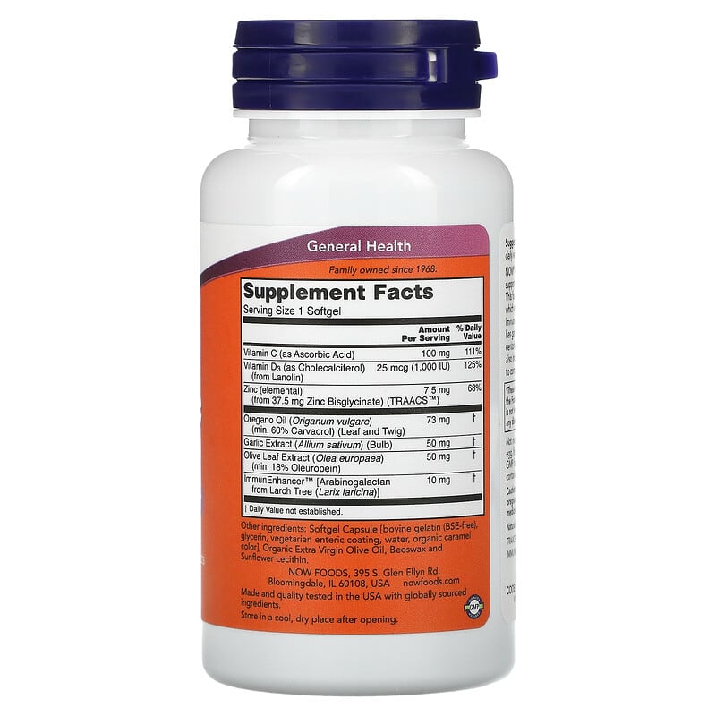 NOW Foods, AlliBiotic CDZ, Seasonal Immune Support, 60 Softgels 733739018182