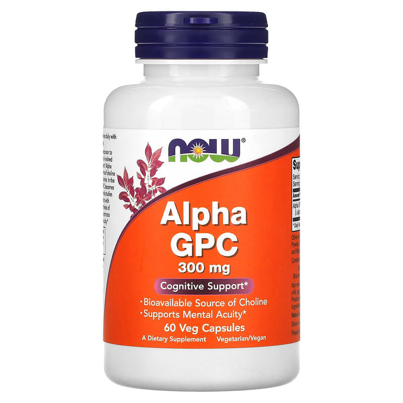 NOW Foods Alpha GPC 300 mg 60 Veg Capsules 733739030856