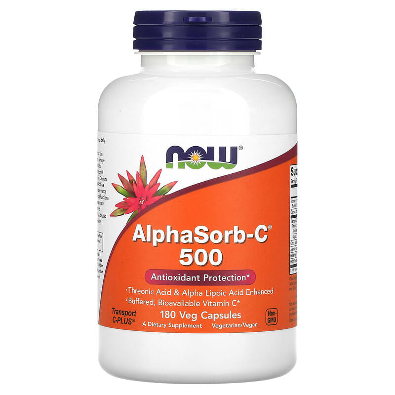 NOW Foods AlphaSorb-C 500 180 Veg Capsules 733739007179