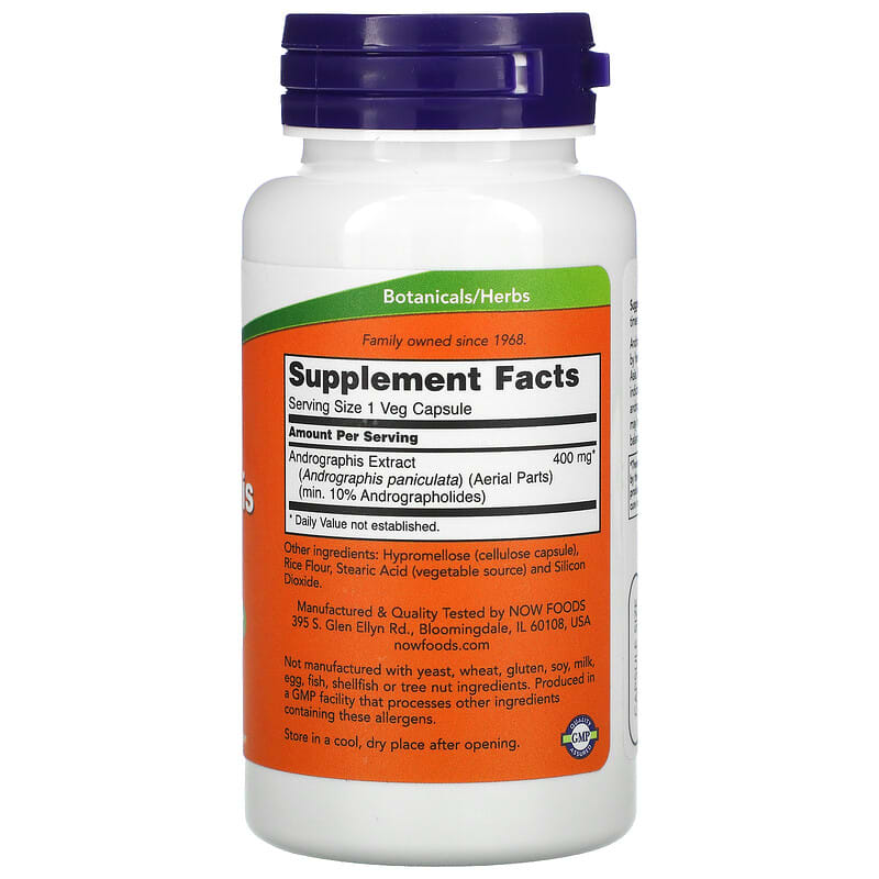 NOW Foods, Andrographis Extract, 400 mg, 90 Veg Capsules 733739045911