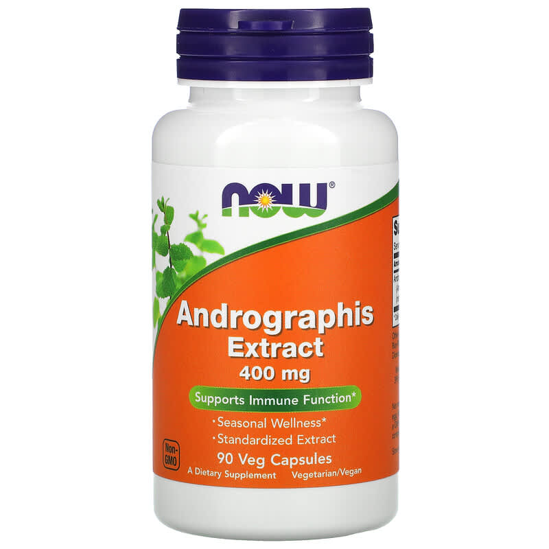 NOW Foods Andrographis Extract 400 mg 90 Veg Capsules 733739045911