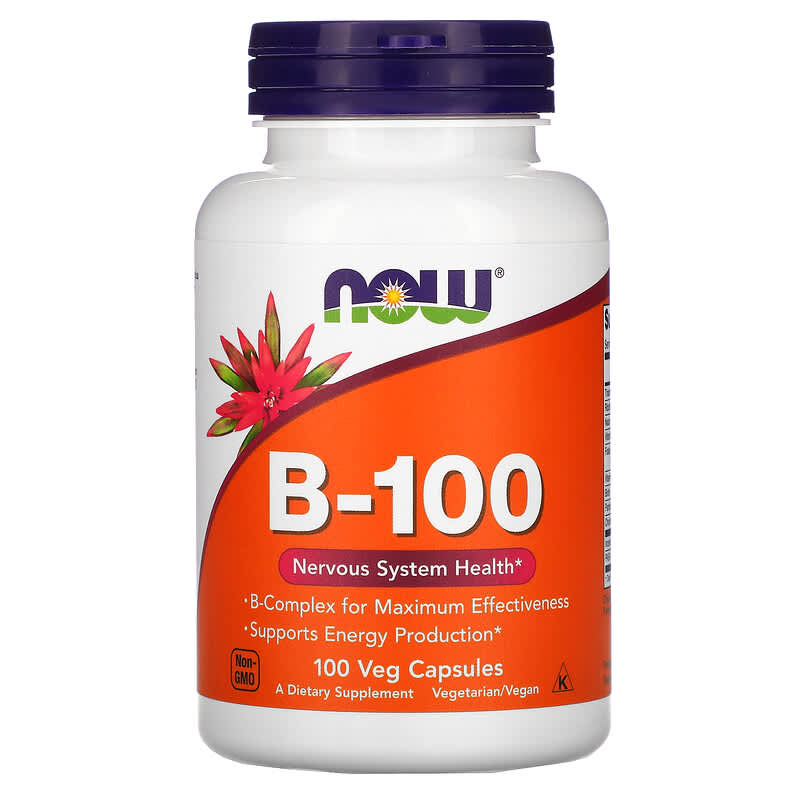 NOW Foods B-100 100 Veg Capsules 733739004369
