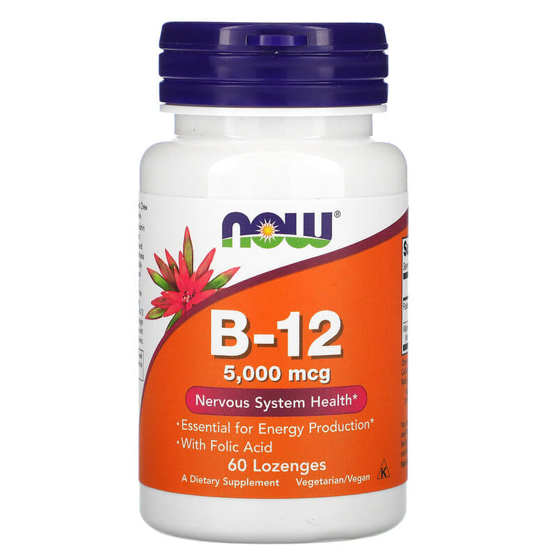 NOW Foods B-12 5,000 mcg 60 Lozenges 733739004628