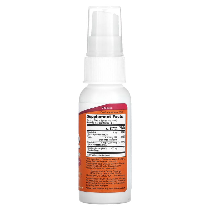 NOW Foods, B-12 Liposomal Spray, 1,000 mcg, 2 fl oz (59 ml) 733739039101