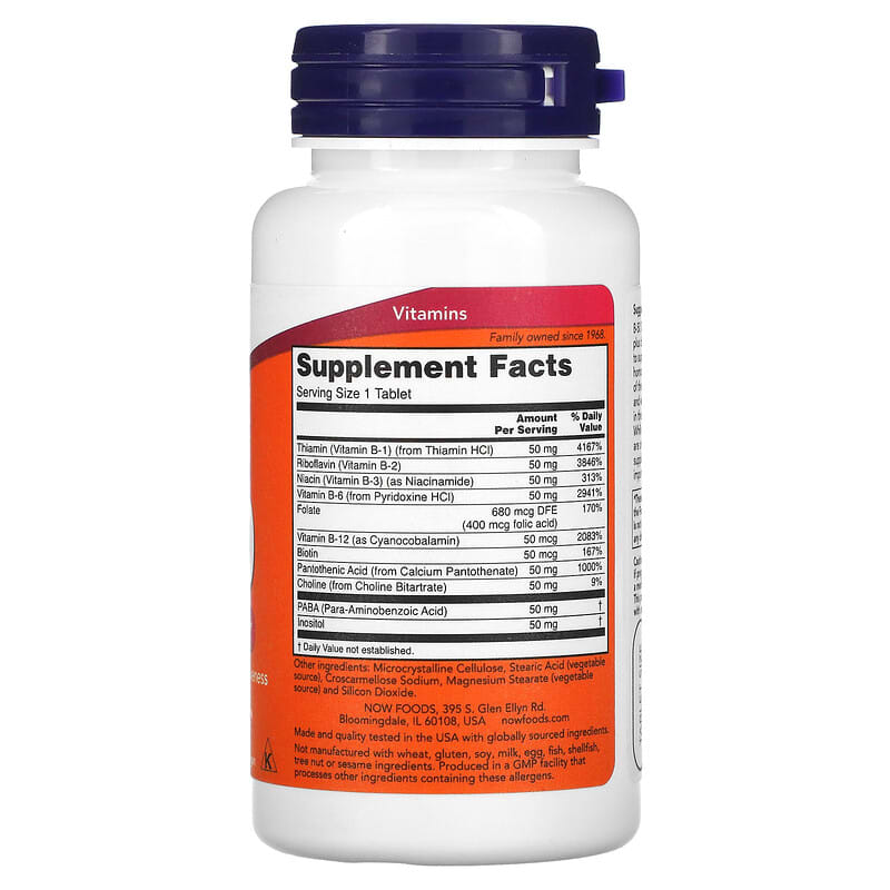 NOW Foods, B-50, 100 Tablets 733739004260