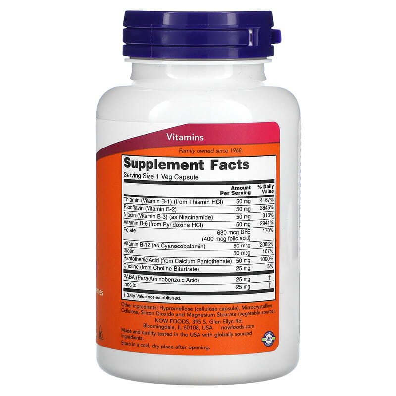 NOW Foods, B-50, 100 Veg Capsules 733739004208
