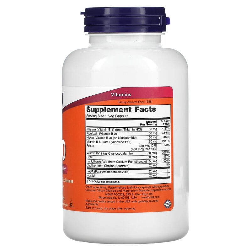 NOW Foods, B-50, 250 Veg Capsules 733739004222