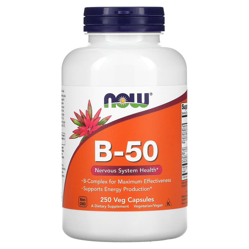 NOW Foods B-50 250 Veg Capsules 733739004222
