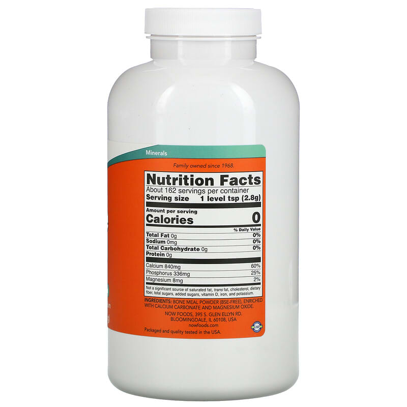 NOW Foods, Bone Meal Powder, 1 lb (454 g) 733739012203