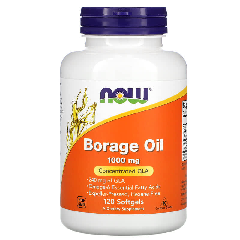 NOW Foods Borage Oil Concentration GLA  1,000 mg 120 Softgels 733739017222