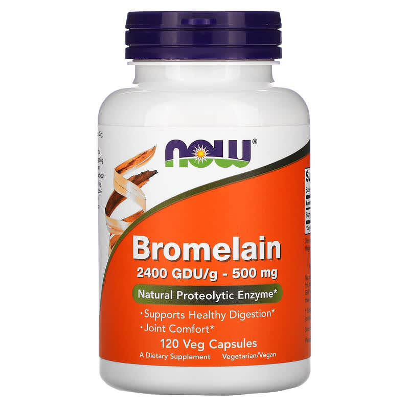 NOW Foods Bromelain 500 mg 120 Veg Capsules 733739029478