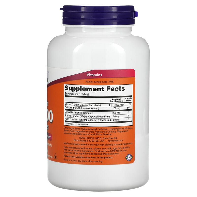 NOW Foods, Buffered C-1000 Complex, 180 Tablets 733739007025