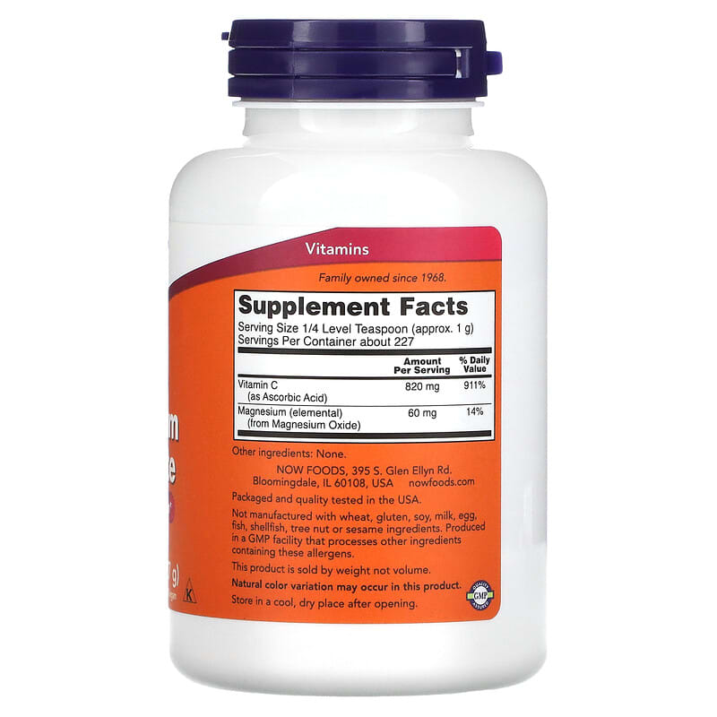 NOW Foods, Buffered Magnesium Ascorbate, Vitamin C Powder, 8 oz (227 g) 733739007568