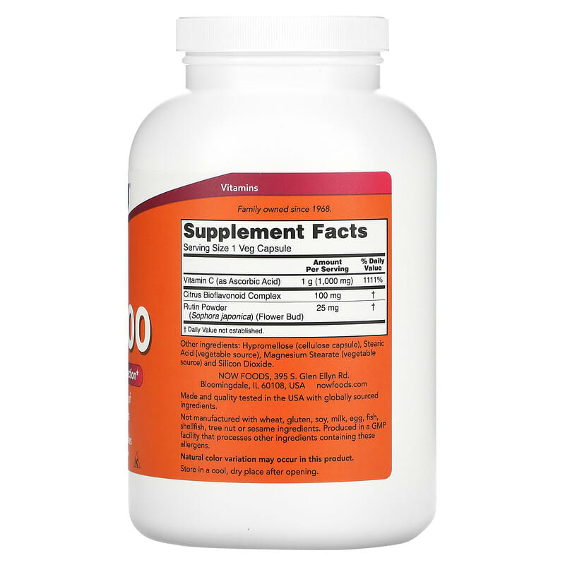 NOW Foods, C-1000, 500 Veg Capsules 733739006936