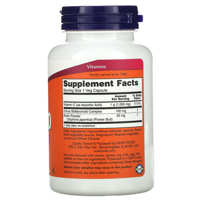NOW Foods, C-1000 with Bioflavonoids, 100 Veg Capsules 733739006905