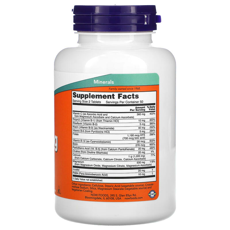 NOW Foods, Cal-Mag, Stress Formula, 100 Tablets 733739012753
