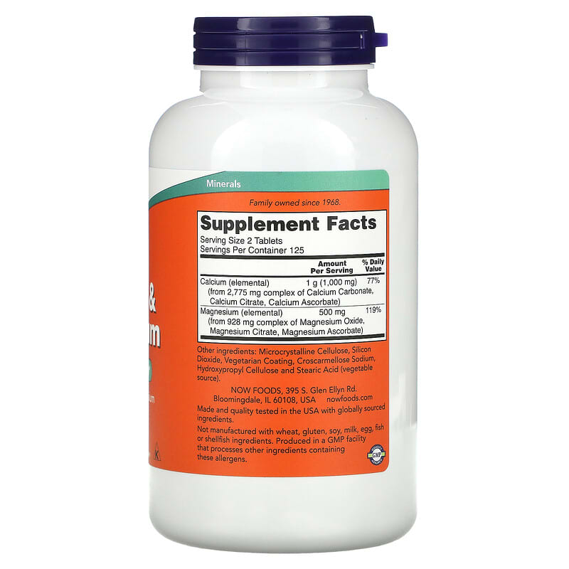 NOW Foods, Calcium & Magnesium, 250 Tablets 733739012722