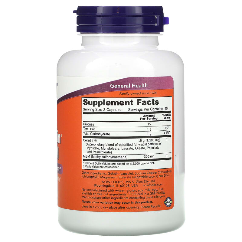 NOW Foods, Celadrin & MSM, 120 Capsules 733739030160