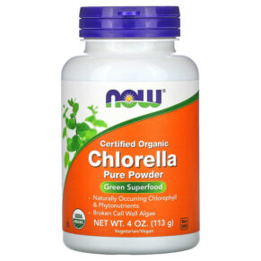 NOW Foods Certified Organic Chlorella Pure Powder 4 oz (113 g) 733739026361