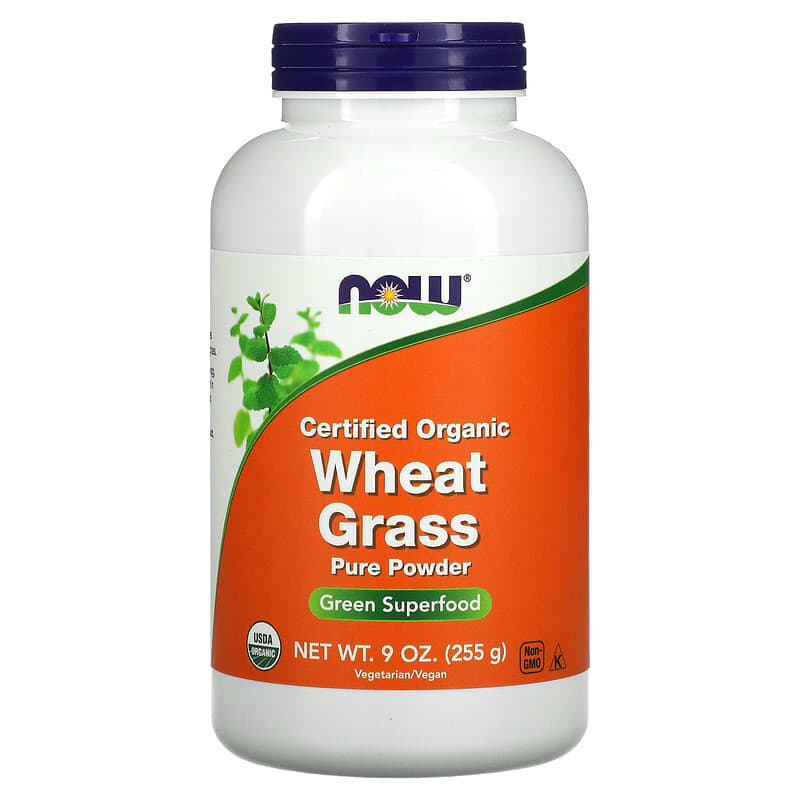 NOW Foods Certified Organic Wheat Grass Pure Powder 9 oz (255 g) 733739027108