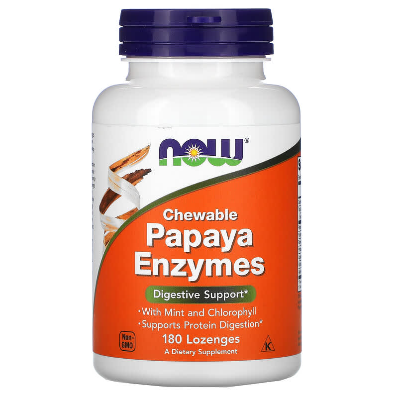 NOW Foods Chewable Papaya Enzymes 180 Lozenges 733739029706