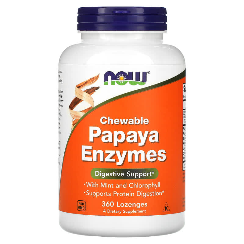 NOW Foods Chewable Papaya Enzymes 360 Lozenges 733739029720
