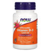 NOW Foods Chewable Vitamin D-3 Natural Fruit Flavor 1,000 IU 180 Chewables 733739003577
