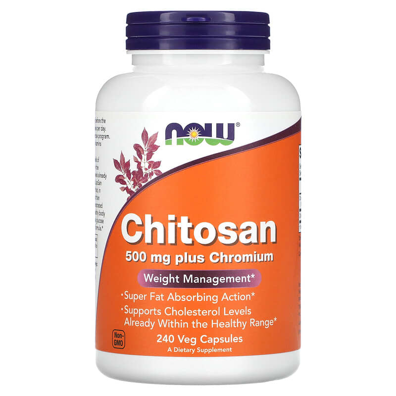NOW Foods Chitosan 500 mg 240 Veg Capsules 733739020260