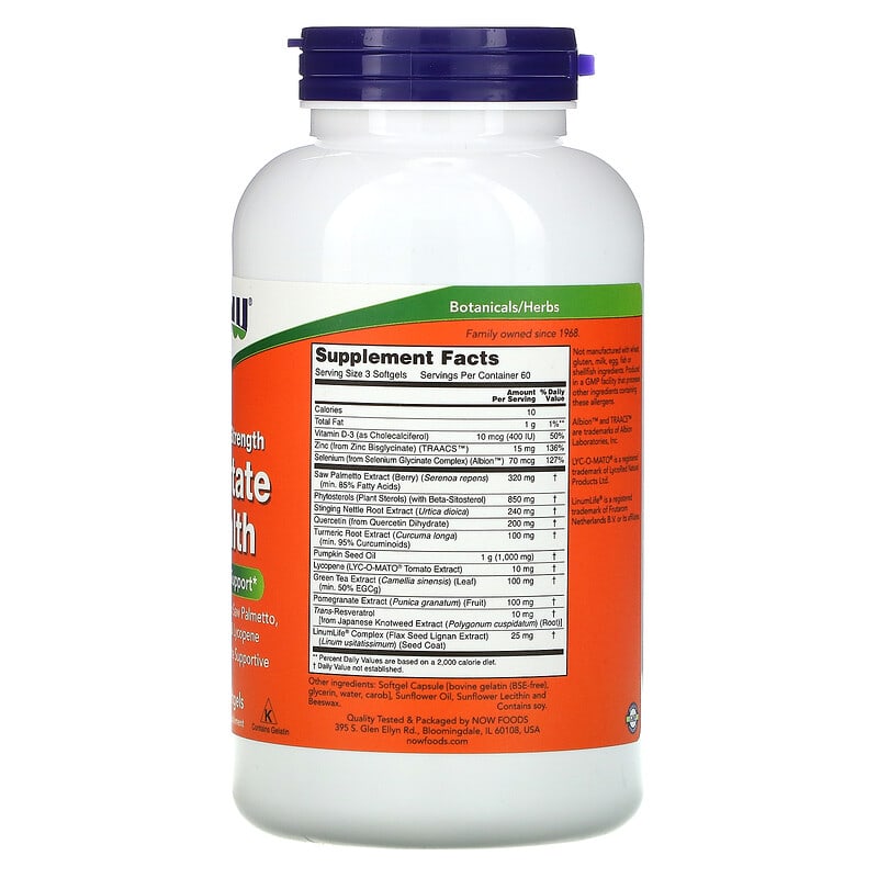 NOW Foods, Clinical Strength Prostate Health, 180 Softgels 733739033499
