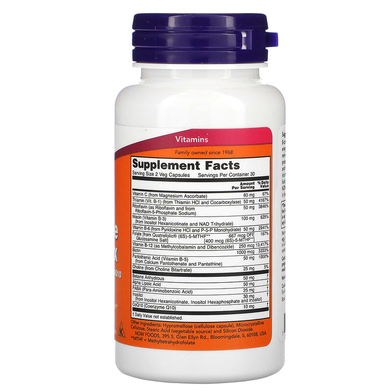 NOW Foods, Co-Enzyme B-Complex, 60 Veg Capsules 733739004062