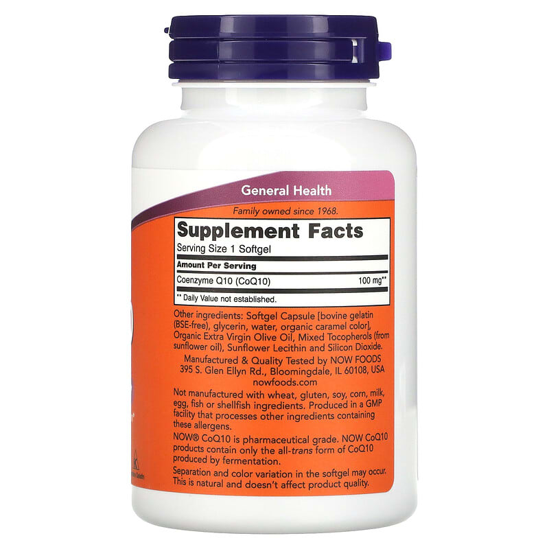 NOW Foods, CoQ10, 100 mg, 150 Softgels 733739032096