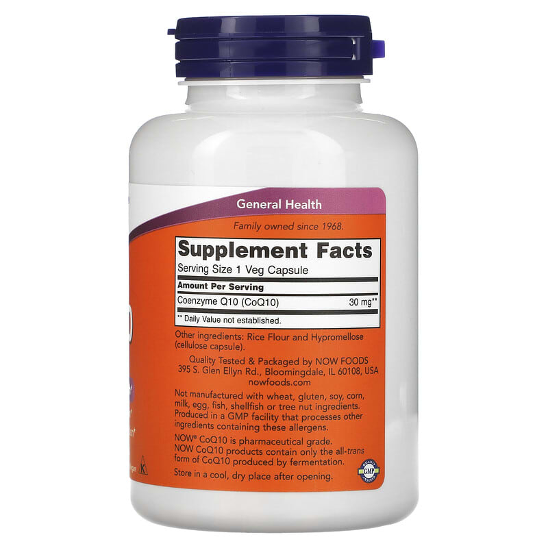 NOW Foods, CoQ10, 30 mg, 240 Veg Capsules 733739031907