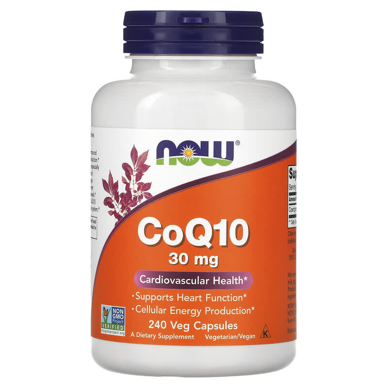 NOW Foods CoQ10 30 mg 240 Veg Capsules 733739031907