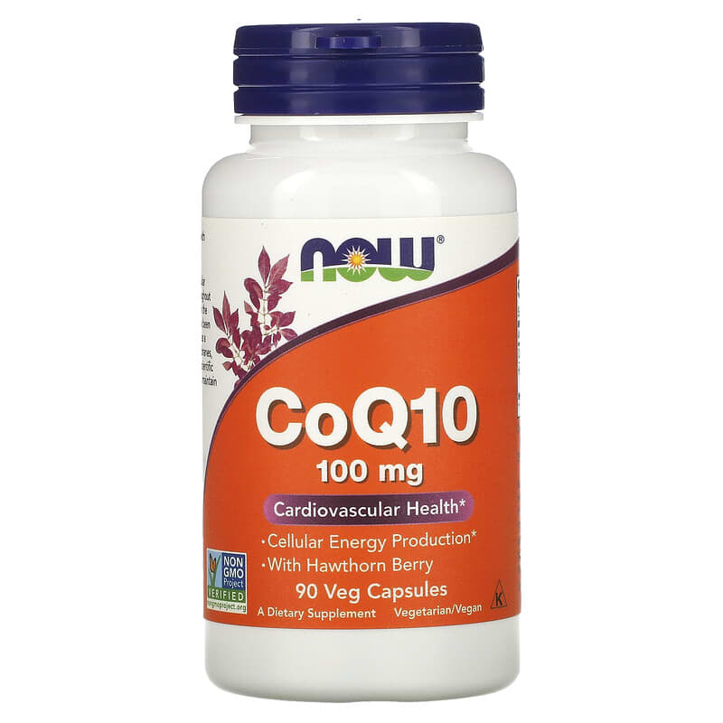 NOW Foods CoQ10 with Hawthorn Berry 100 mg 90 Veg Capsules 733739032126