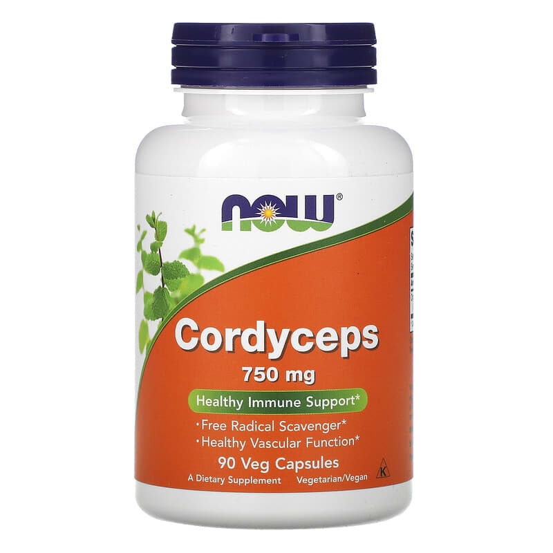 NOW Foods Cordyceps 750 mg 90 Veg Capsules 733739030054