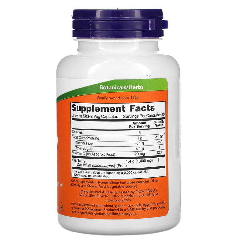 NOW Foods, Cranberry Caps, 100 Veg Capsules 733739032300