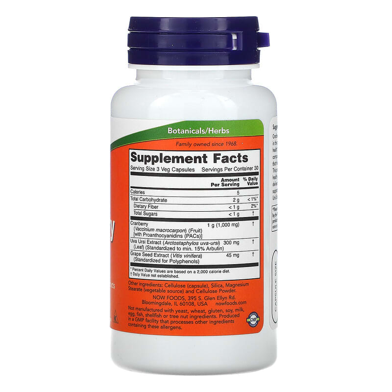 NOW Foods, Cranberry with PACs, 90 Veg Capsules 733739046321