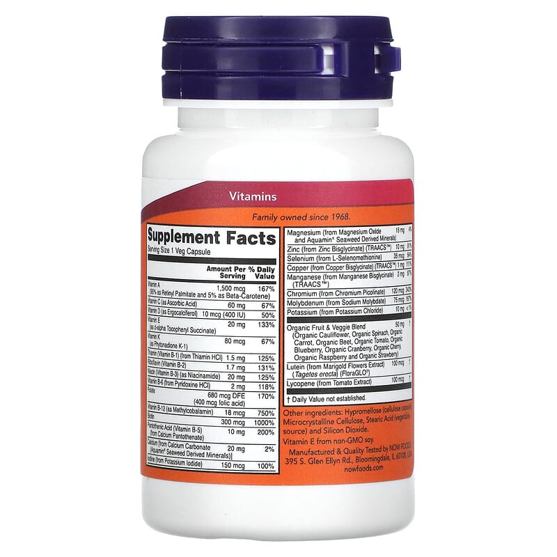 NOW Foods, Daily Vits, 30 Veg Capsules 733739037756