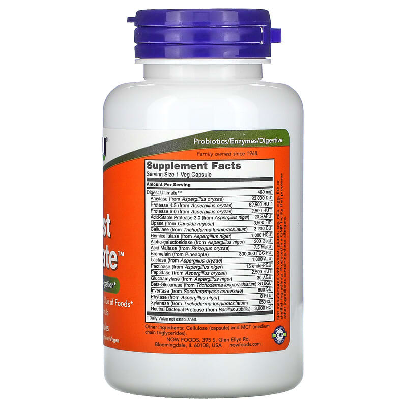 NOW Foods, Digest Ultimate, 120 Veg Capsules 733739029683