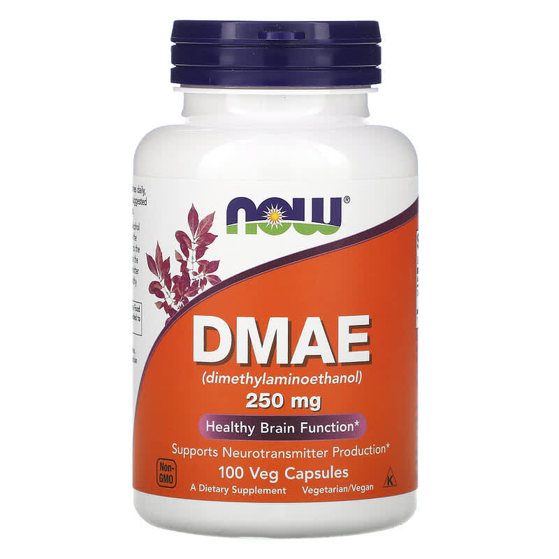 NOW Foods DMAE 250 mg 100 Veg Capsules 733739030900