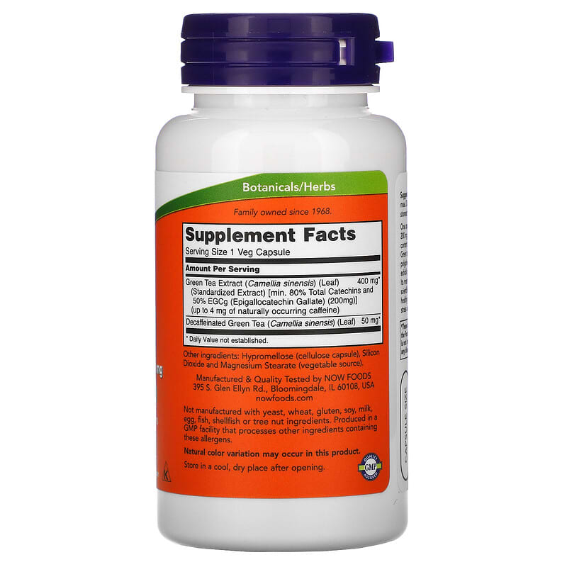 NOW Foods, EGCg, Green Tea Extract, 400 mg, 90 Veg Capsules 733739047045